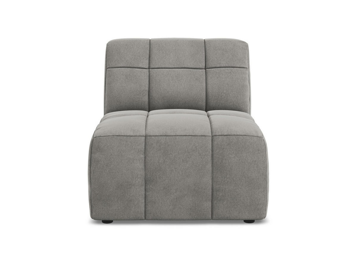 SOFAELEMENT Samt Stoff Grau - Schwarz/Grau, Holzwerkstoff/Kunststoff (75/77/90cm) - Makamii