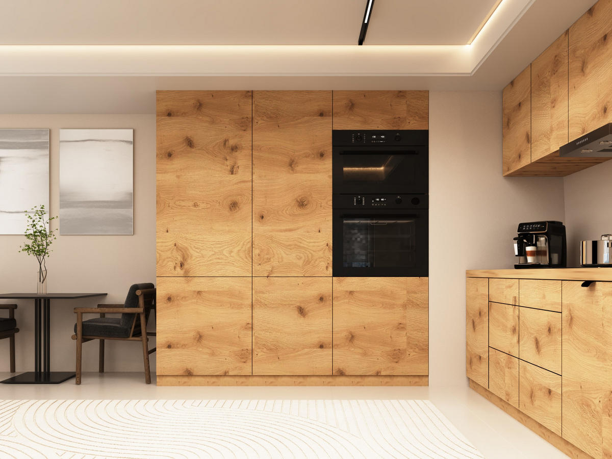 KÜCHENZEILE 320 cm - Langen KL16-M320 - in Artisan Eiche - Eiche Artisan, Holz (480/212/58cm)