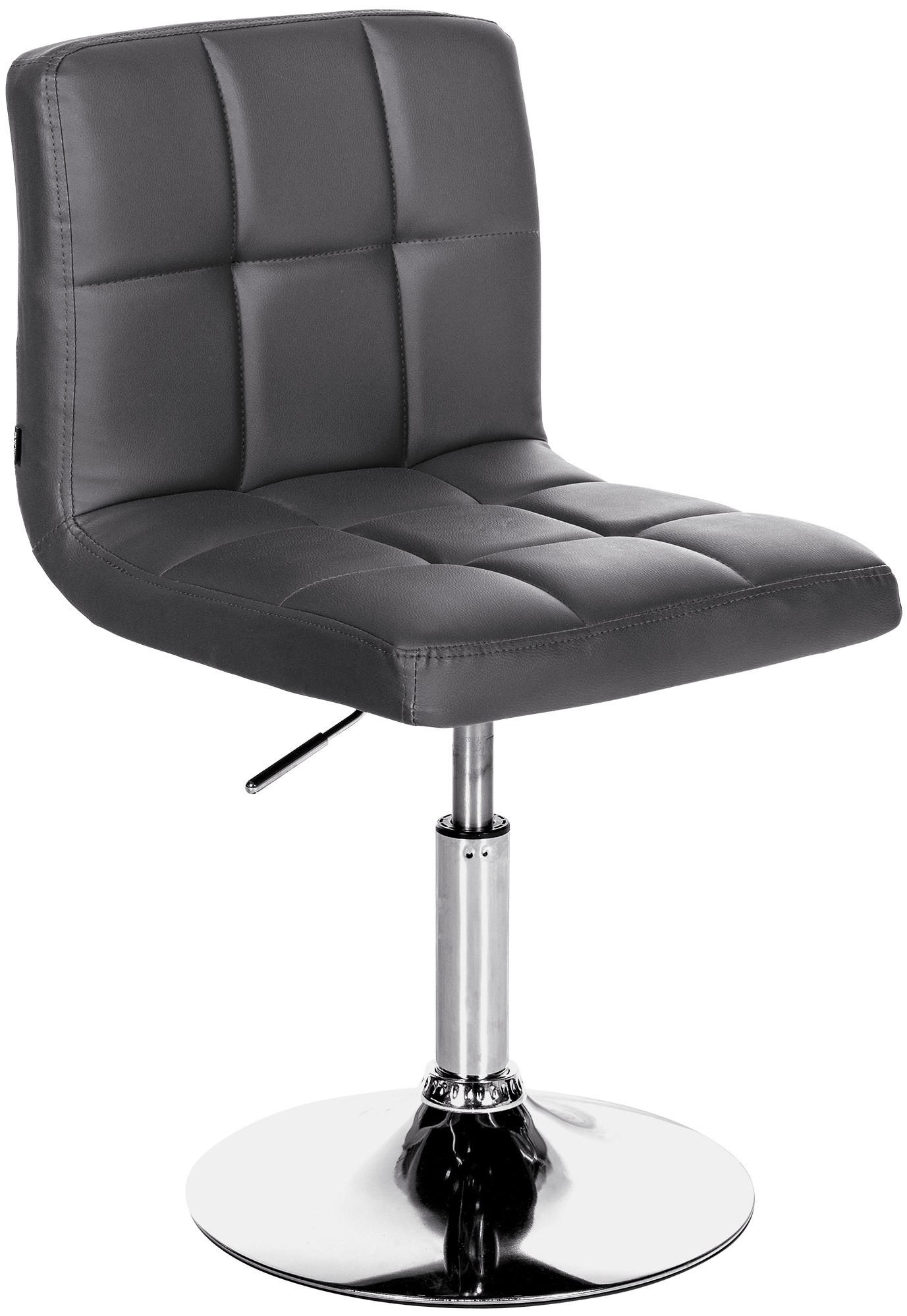 DREHSTUHL Lederlook schwarz - Chromfarben/Schwarz, Textil/Metall (44/74/49cm) - CLP