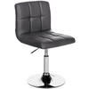 DREHSTUHL Lederlook schwarz - Chromfarben/Schwarz, Textil/Metall (44/74/49cm) - CLP
