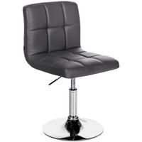 DREHSTUHL Lederlook schwarz - Chromfarben/Schwarz, Textil/Metall (44/74/49cm) - CLP