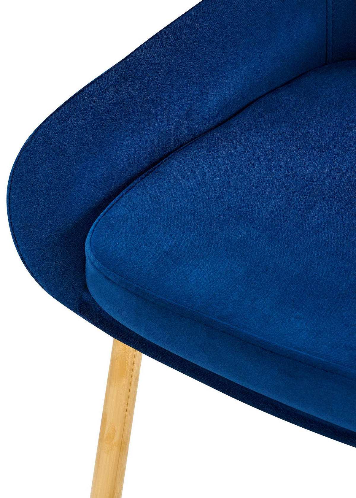 STUHL Samt Dunkelblau - Goldfarben/Dunkelblau, Textil (50/86/53cm) - CLP
