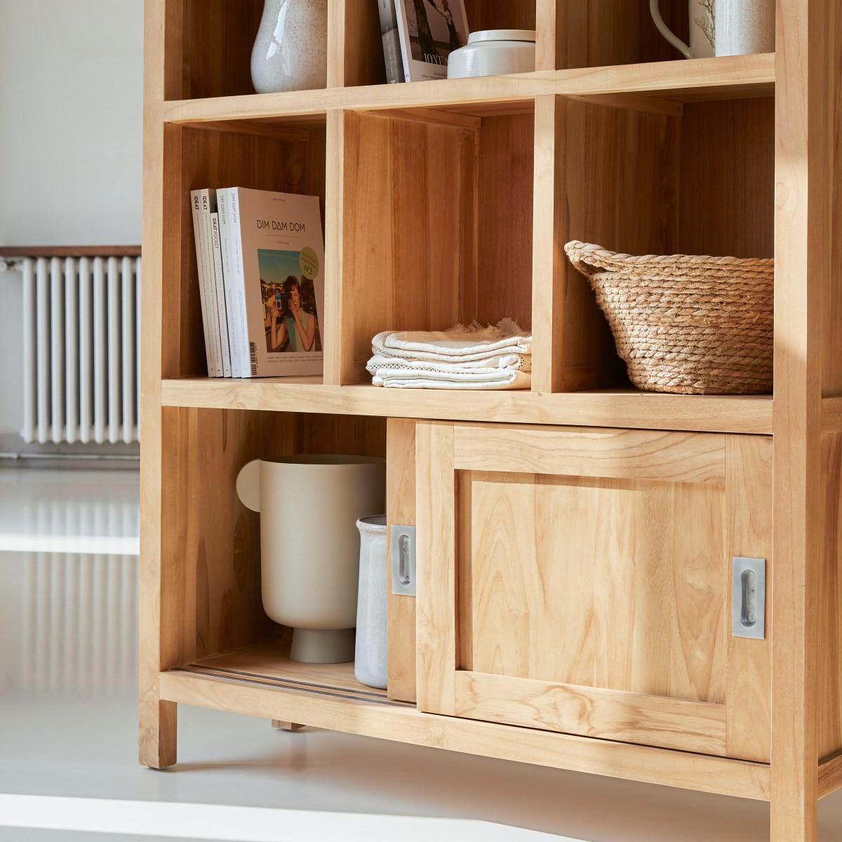 BÜCHERREGAL Coffee Tek Natur aus Teak - Naturfarben, Holz (100/215/35cm) - Tikamoon