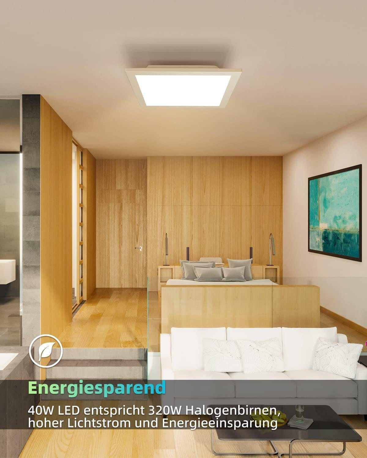 LED-DECKENLEUCHTE Oceana 60/60/1 cm - Weiß, Metall (60/60/1cm) - Nettlife