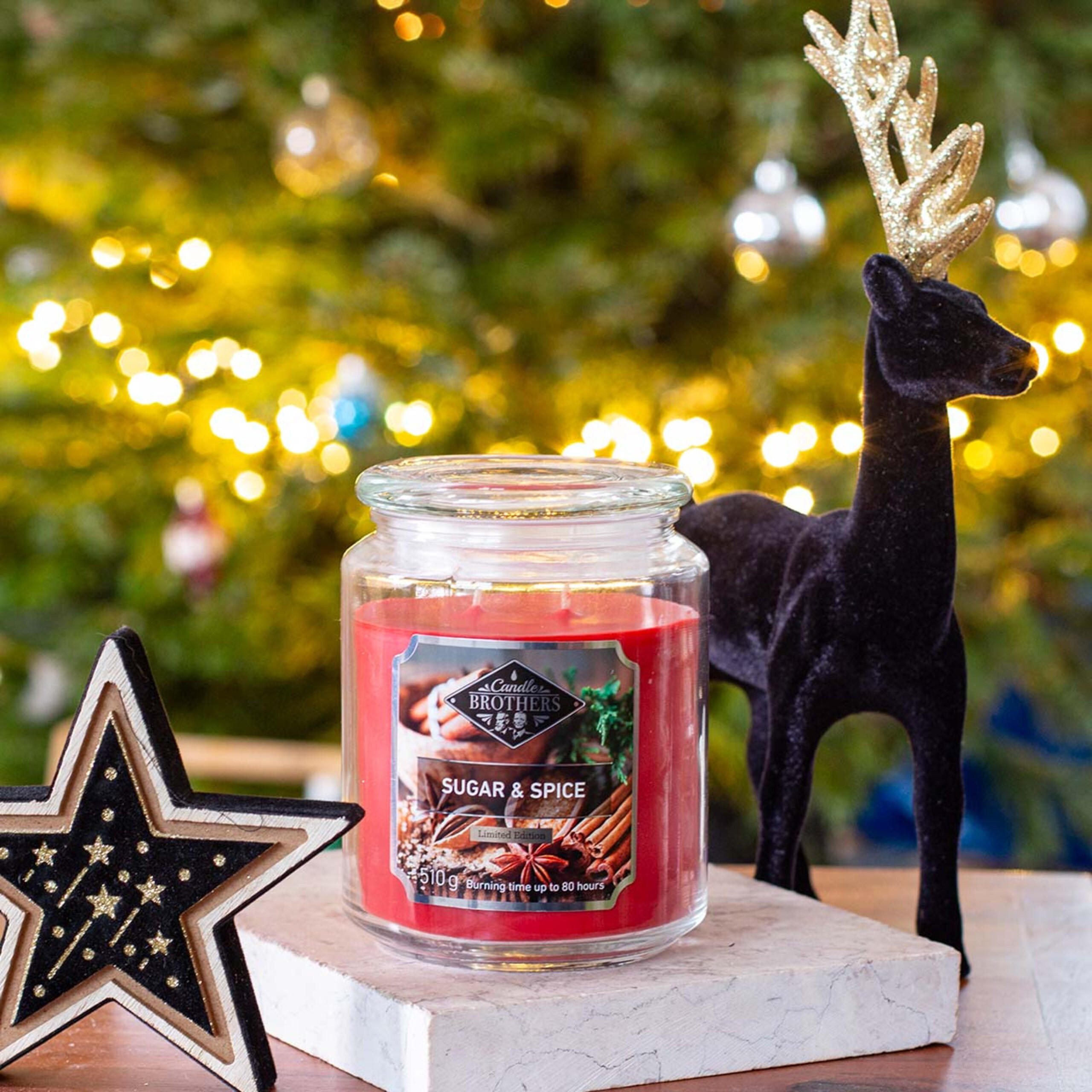 DUFTKERZE CandleBrothers - Rot, Glas/Naturmaterialen (13cm)