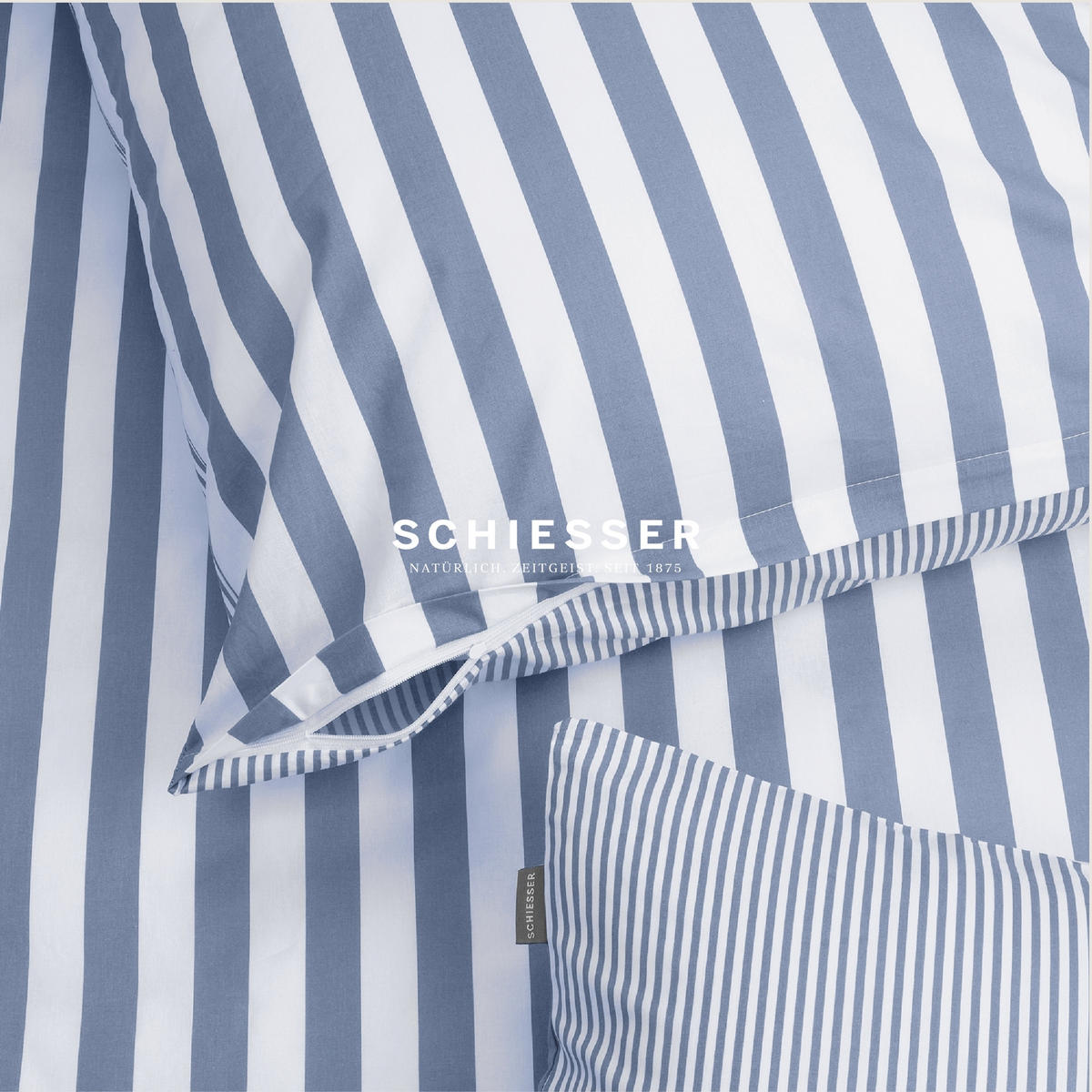 BETTWÄSCHESET Marie - Feinbiber - 2-teilig - 135 x 200 cm - Hellblau - Hellblau, Textil (135/200cm) - SCHIESSER