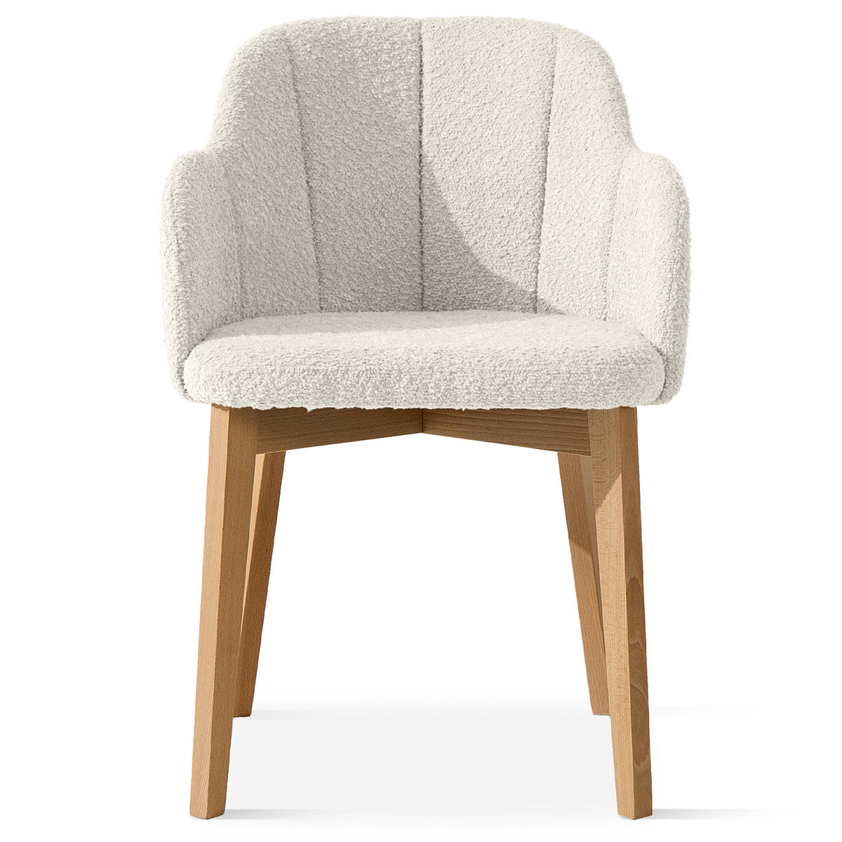 POLSTERSTUHL LONIS Esszimmerstühle 2er Set - Eichefarben/Weiß, Holz/Textil (55/82/54cm) - KONSIMO®