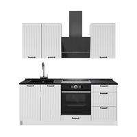 SINGLEKÜCHE Fame-Line, Weiß Landhaus/Weiß, 190 cm ohne Arbeitsplatte - Weiß, Holzwerkstoff (190/206.8/51.6cm) - Vicco
