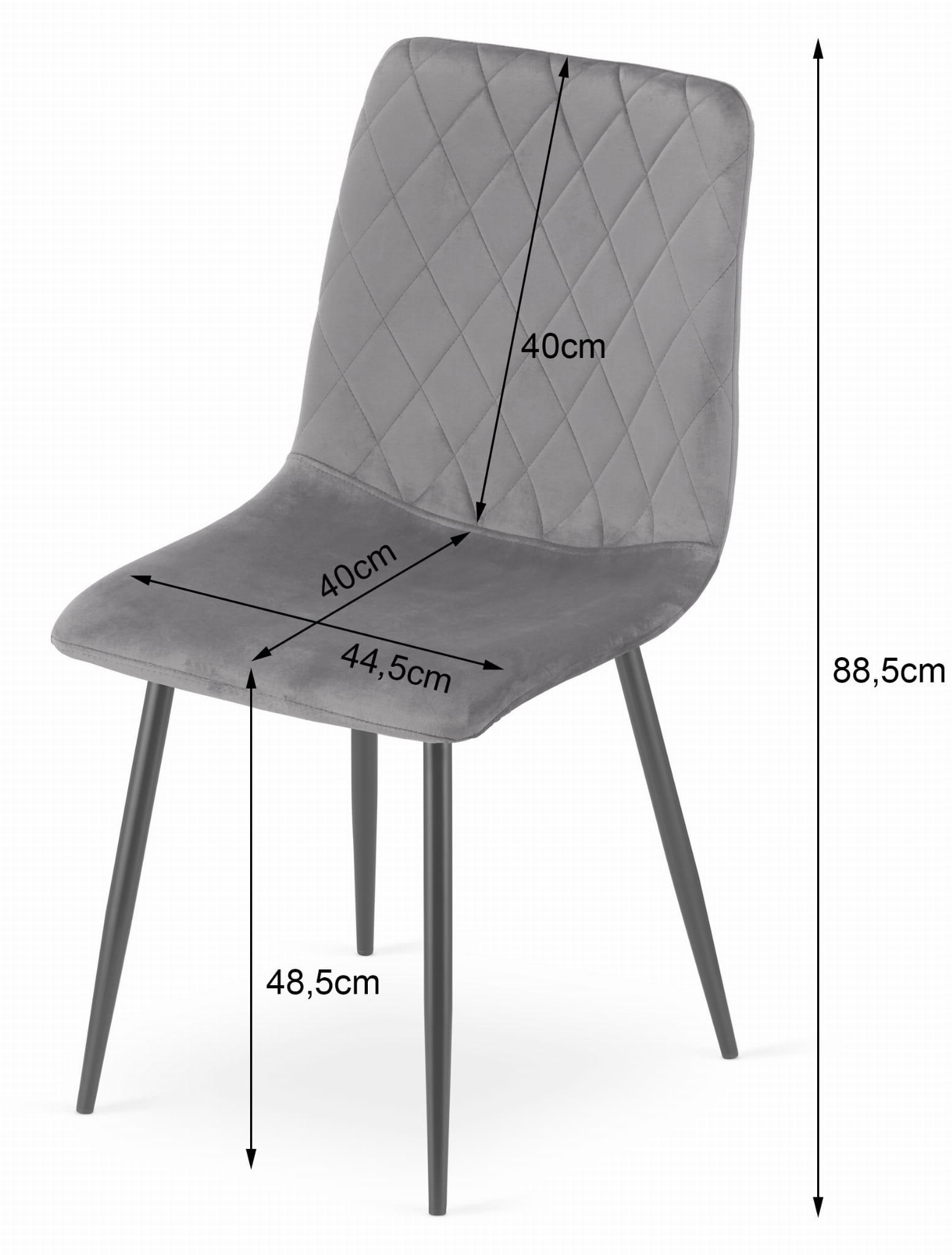 STUHL SCANNO 6-er Set, Rosa, Metallbeine in Holzfarbe, mit Samtstoff gepolstert - Rosa, Textil/Metall (45/89/53cm) - Komodee