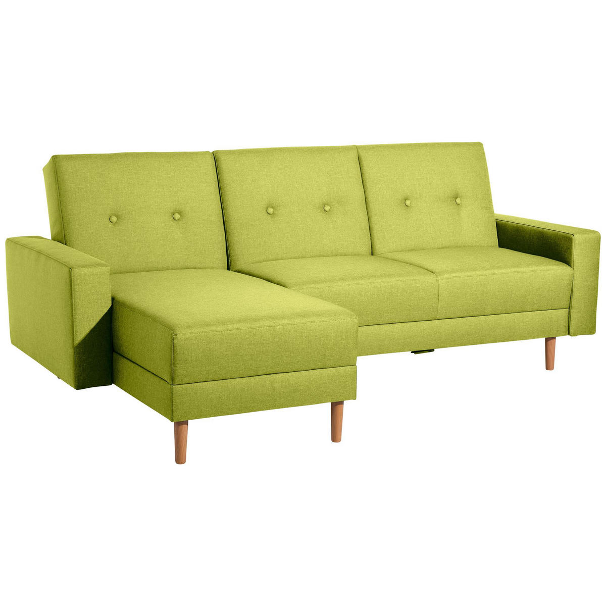 FUNKTIONSSOFA mit Hocker Kattie Flachgewebe apfel - Apfelbaumfarben, Kunststoff (144/230cm) - 58aufmkessel