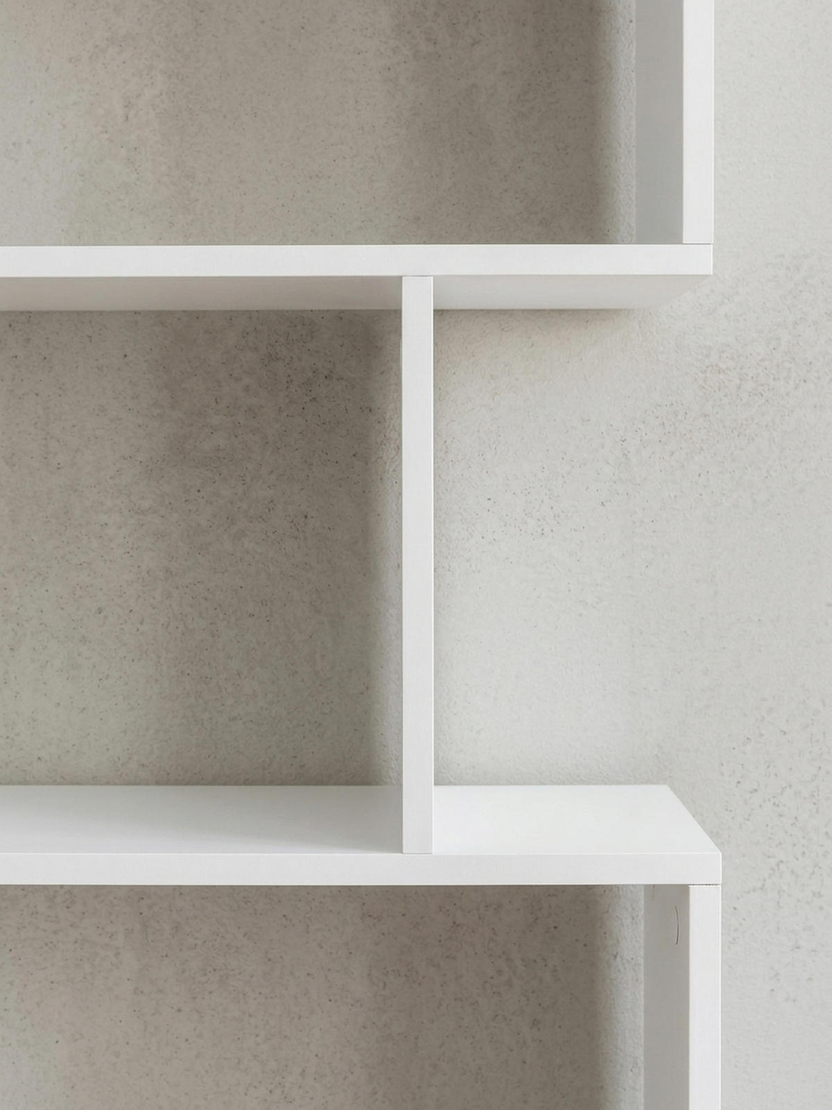 BÜCHERREGAL – Zickzack, Mattweiß, 6 Fächer, Anti-Rutsch-Noppen - Weiß, Holz (70/191/24cm) - KADIMA DESIGN