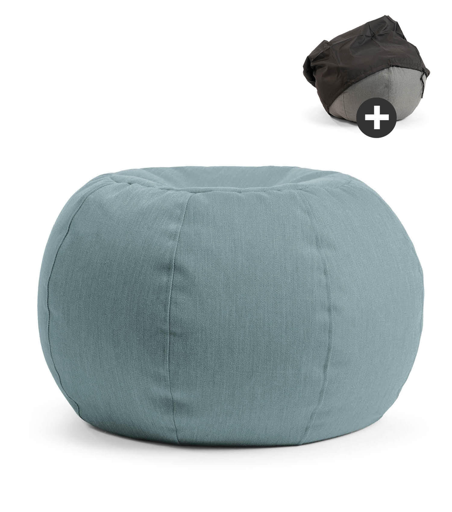 OUTDOOR POUF Der Kugelige - Blau, Textil (60/40/60cm) - Mokebo