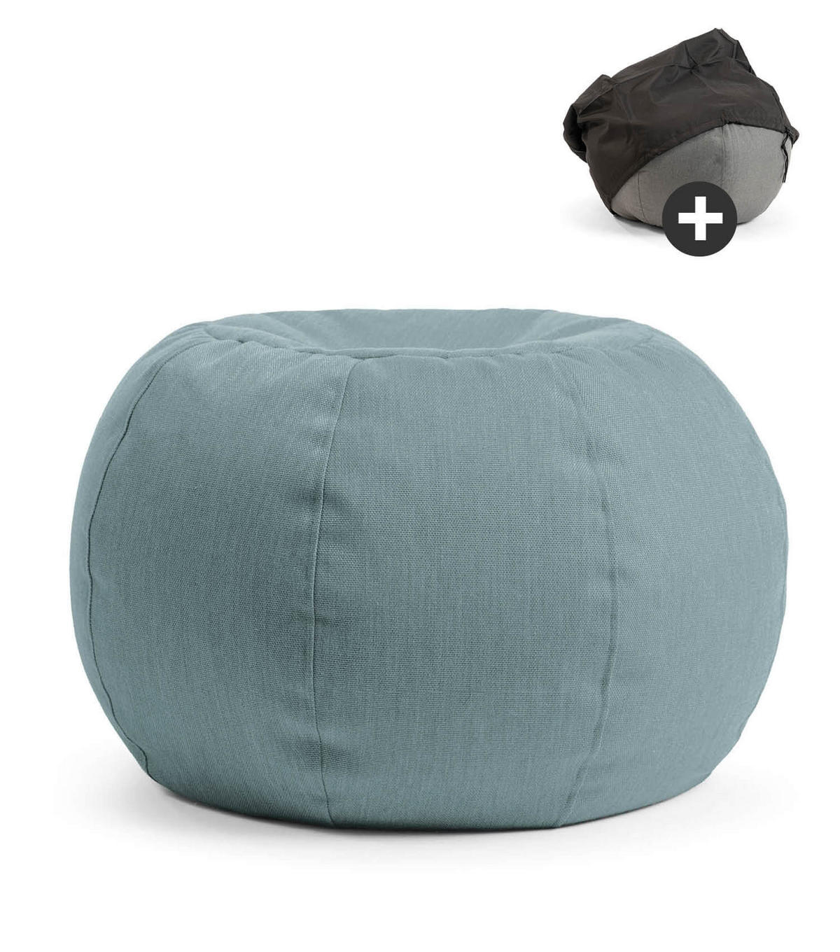 OUTDOOR POUF Der Kugelige - Blau, Textil (60/40/60cm) - Mokebo