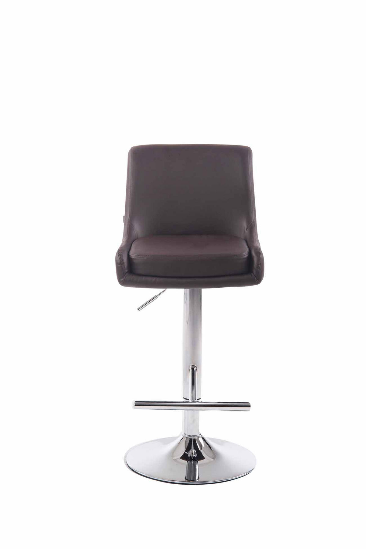 BARHOCKER Lederlook braun - Chromfarben/Braun, Textil/Metall (43/90/50cm) - CLP