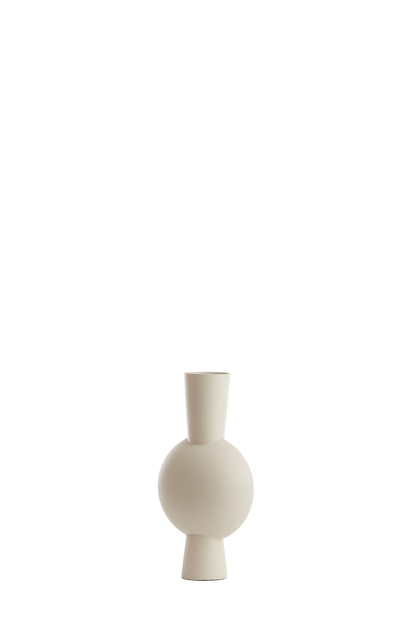 VASE Kavandu Weiß 22/14/40 cm - Weiß, Metall (40cm) - Light & Living