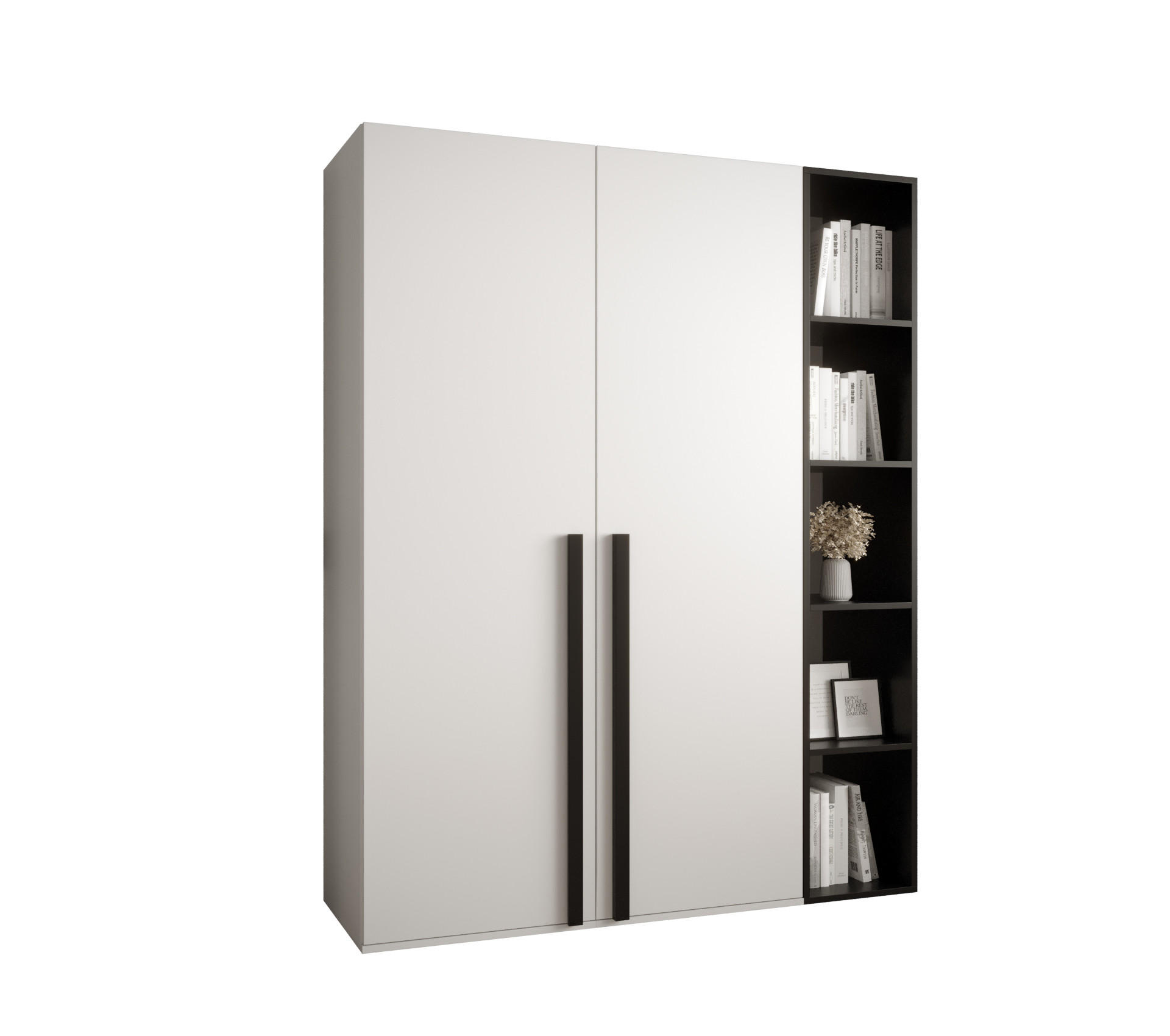 Möbel Kryspol Garderobenschrank Weiß 130x184x42 cm