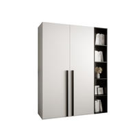 GARDEROBENSCHRANK 130/184/42 - Schwarz/Weiß, Holz/Kunststoff (130/184/42cm) - MÖBEL KRYSPOL