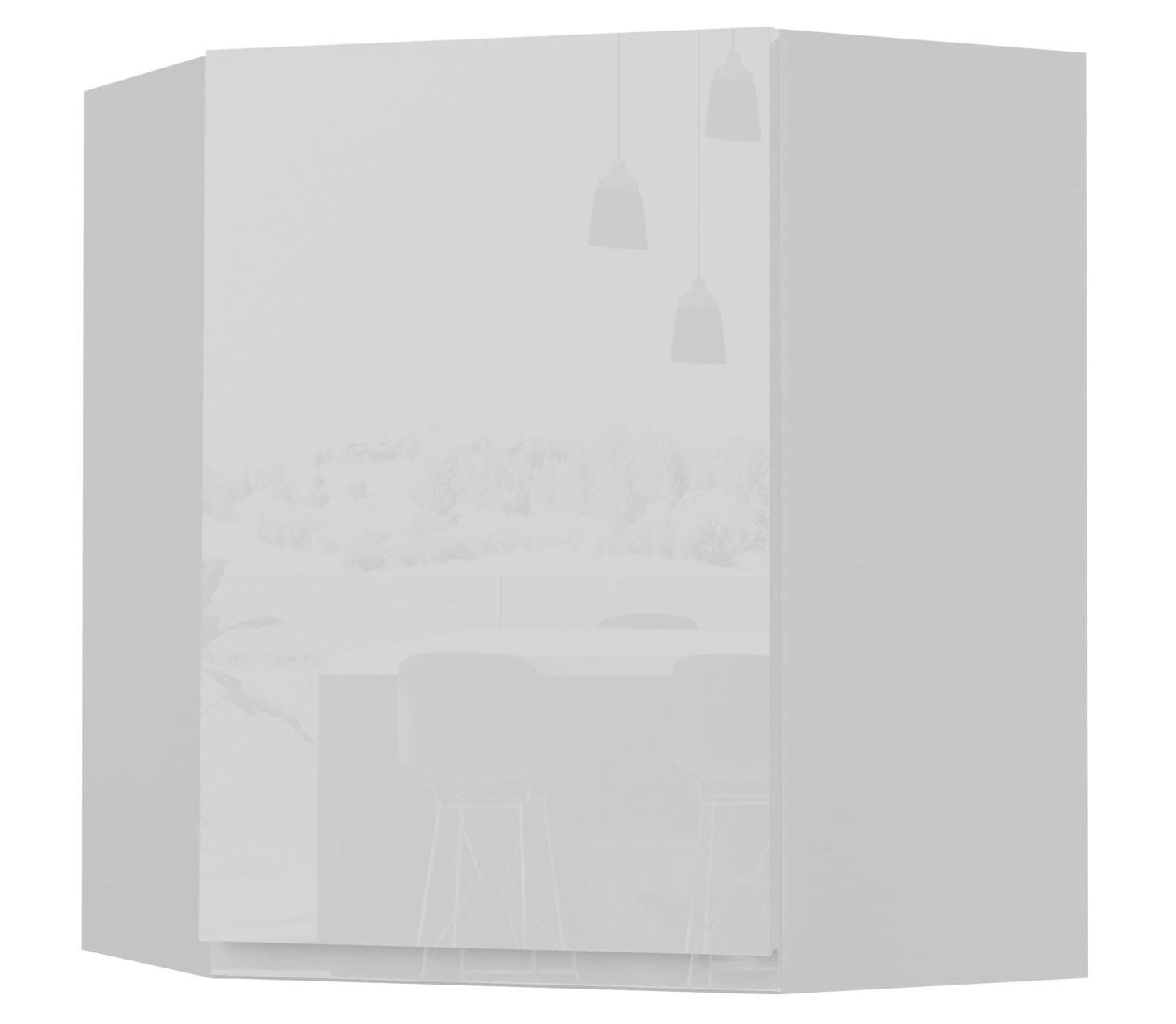 HÄNGESCHRANK Florence W10/60 Weiß / RAL 9003 signalweiß HG 60 / 60 / 72cm - Türanschlag links - Weiß Hochglanz/Weiß, Holz/Holzwerkstoff (60/72/60cm) - Feldmann-Wohnen