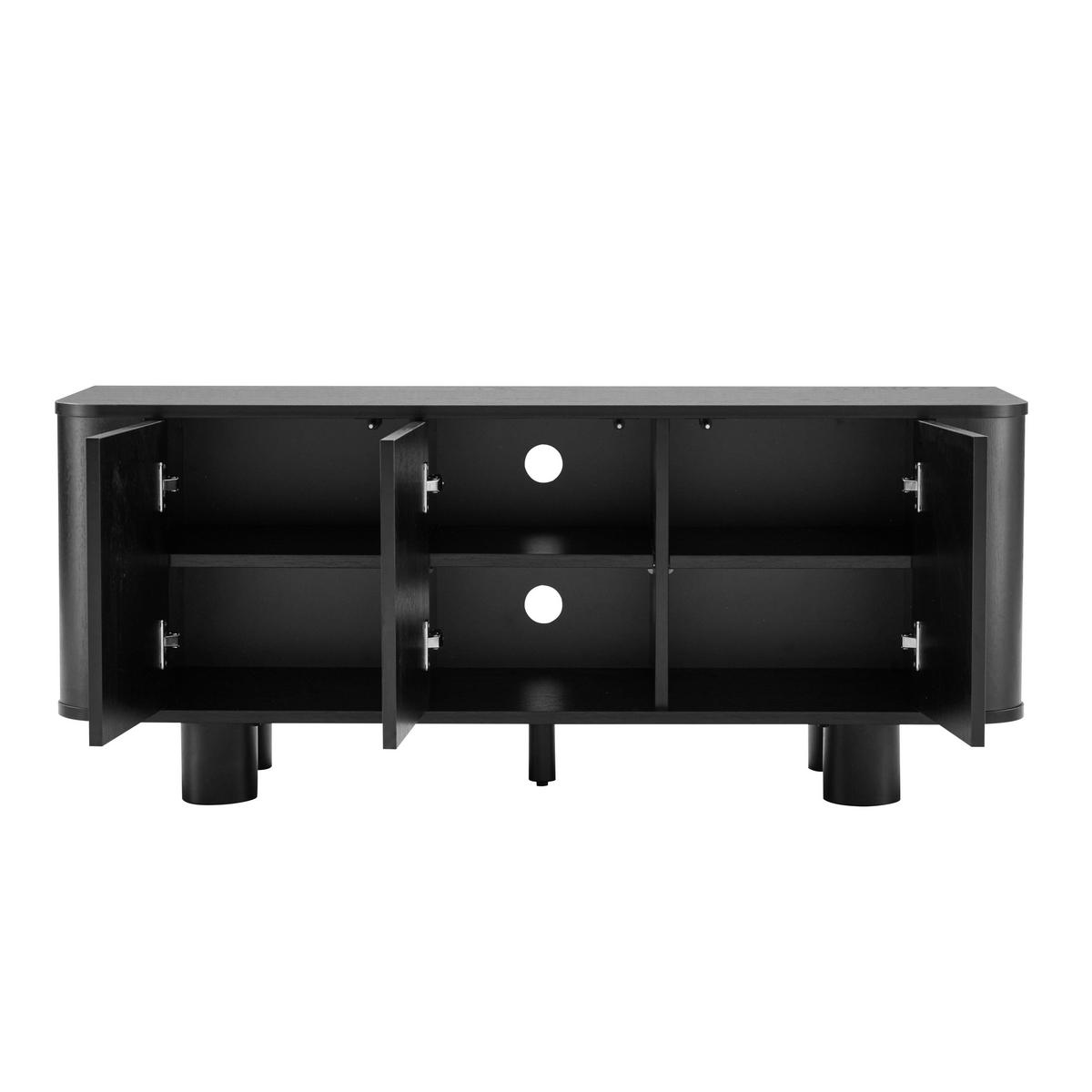TV-SCHRANK 120 cm, schwarzes Holz - Schwarz, Holz (40/50/120cm) - Oviala