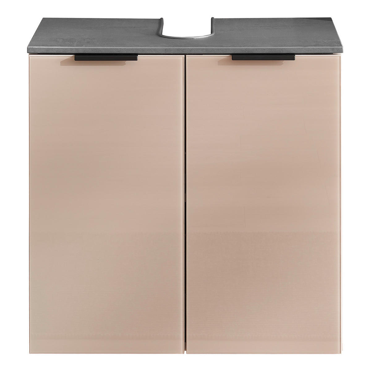 WASCHBECKENUNTERSCHRANK 2 Türen - Kaschmir - Kaschmir, Glas/Holzwerkstoff (60/60/35cm) - home24