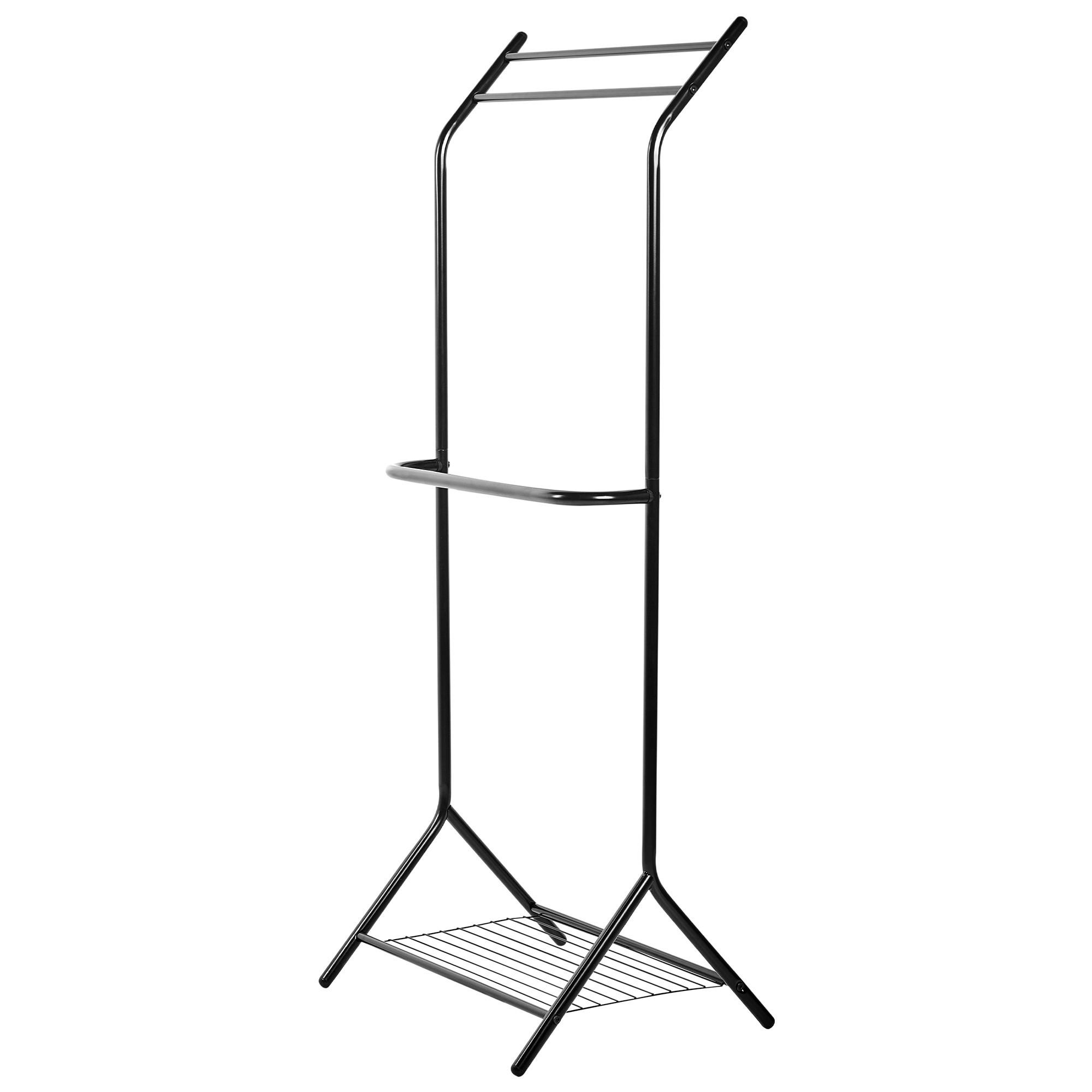 Beliani Handtuchständer Schwarz 50x130x46 cm