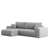ECKSOFA Mit Schlaffunktion und Stauraum für Bettzeug Capri Stoff Poso Hellgrau Links - Hellgrau, Holz/Textil (145/272cm) - Kaiser Möbel