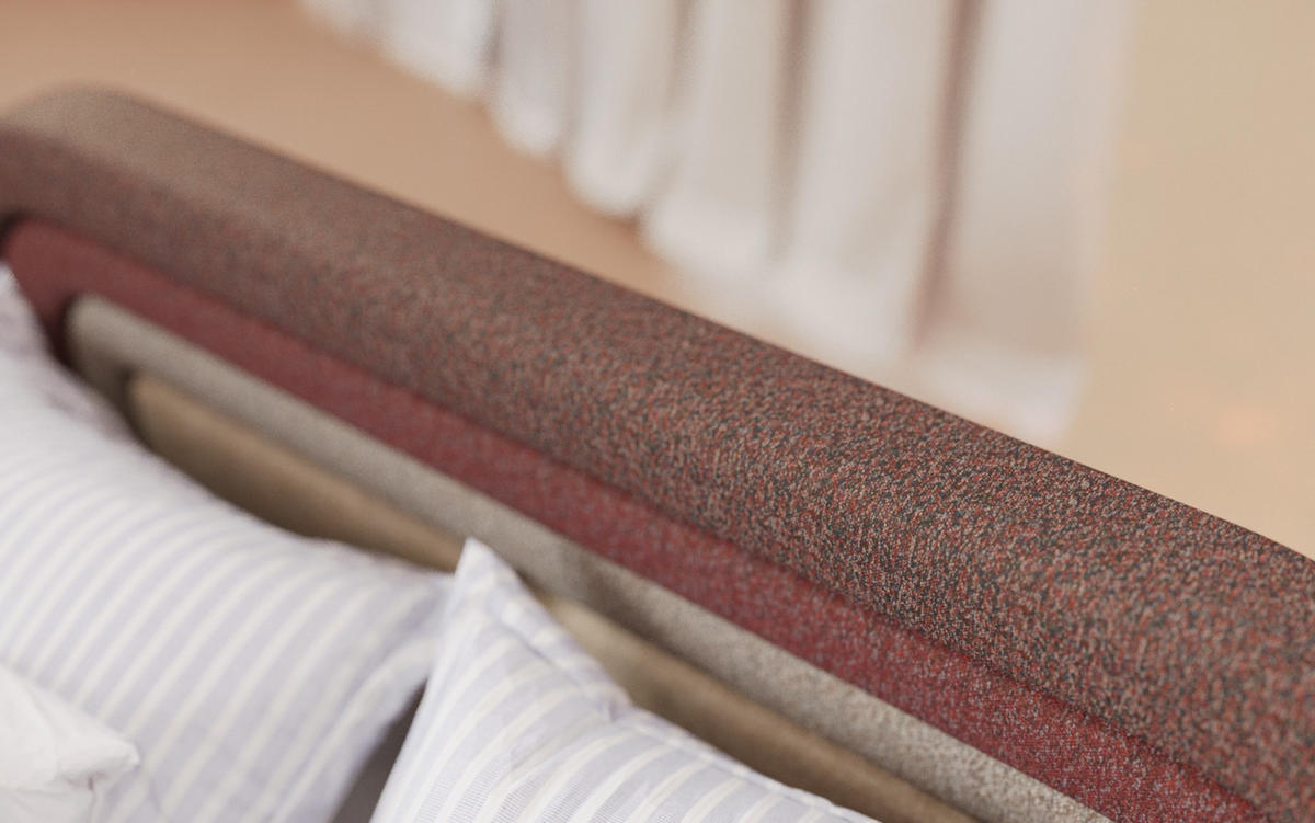 KONTINENTALBETT - Boxspringbett Nest 160x200 - Kupferfarben - Aragon 59 + Aragon 62 + Aragon 3 + Aragon 1 - Kieferfarben/Kupferfarben, Holzwerkstoff/Textil (160/200cm) - Möblo