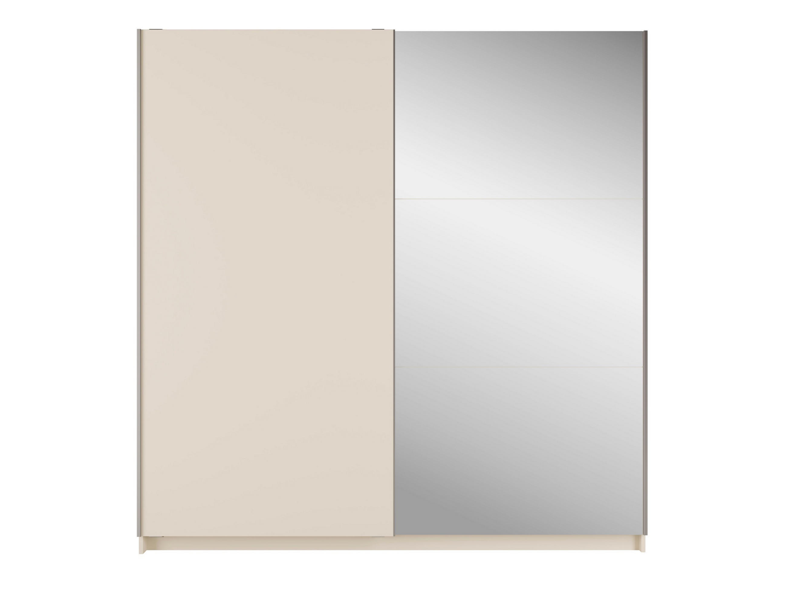 SCHWEBETÜRENSCHRANK BELDEN 150,6/207/55,3cm 2-türig mit Spiegel Sandbeige - Sandfarben, Holzwerkstoff (150.6/207/55.3cm) - MASSENO