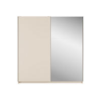 SCHWEBETÜRENSCHRANK BELDEN 150,6/207/55,3cm 2-türig mit Spiegel Sandbeige - Sandfarben, Holzwerkstoff (150.6/207/55.3cm) - MASSENO