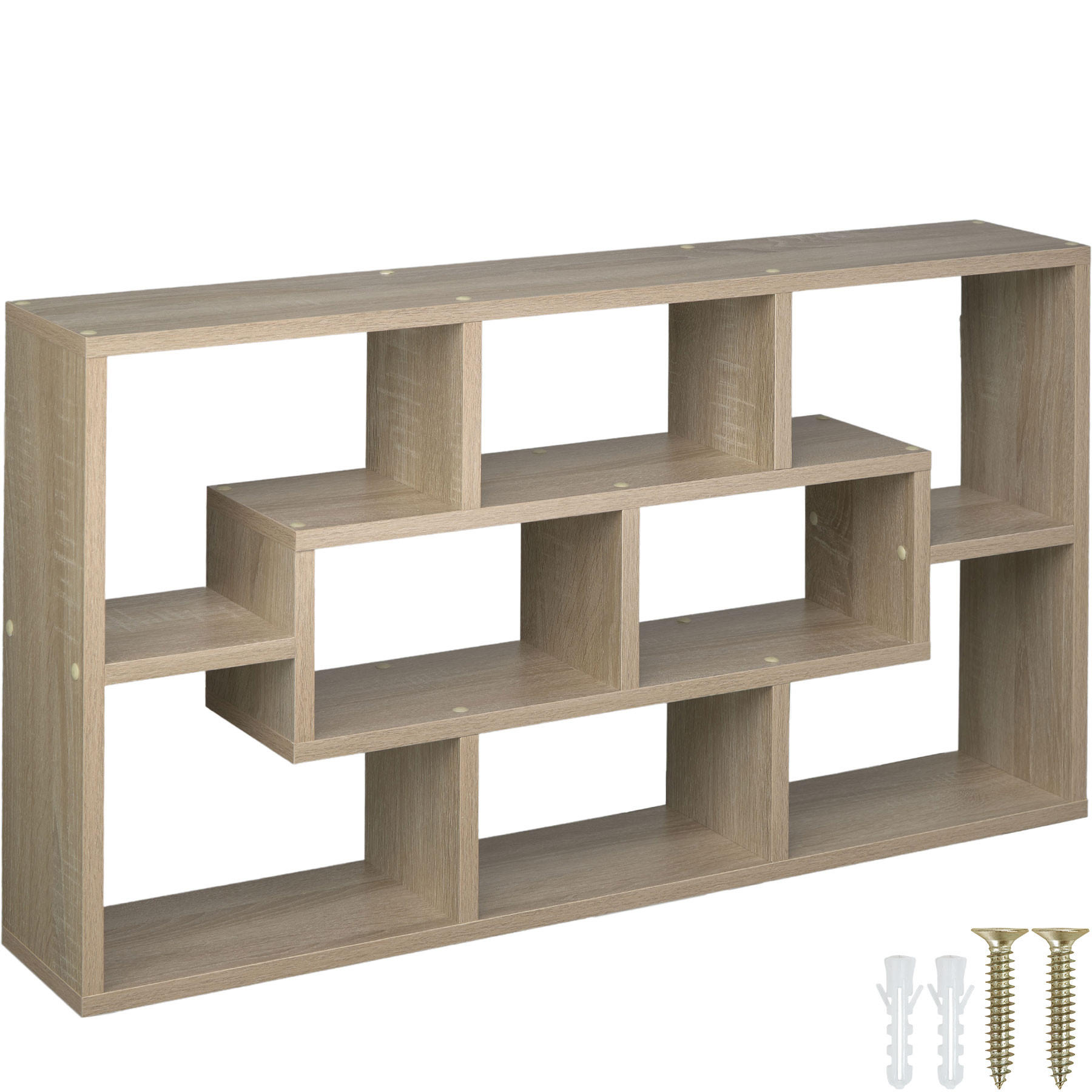 WANDREGAL Kassandra,85 x 48 x 16 cm,Holz hell, Eiche Sonoma - Eiche Artisan, Holz (48/16/85cm) - tectake