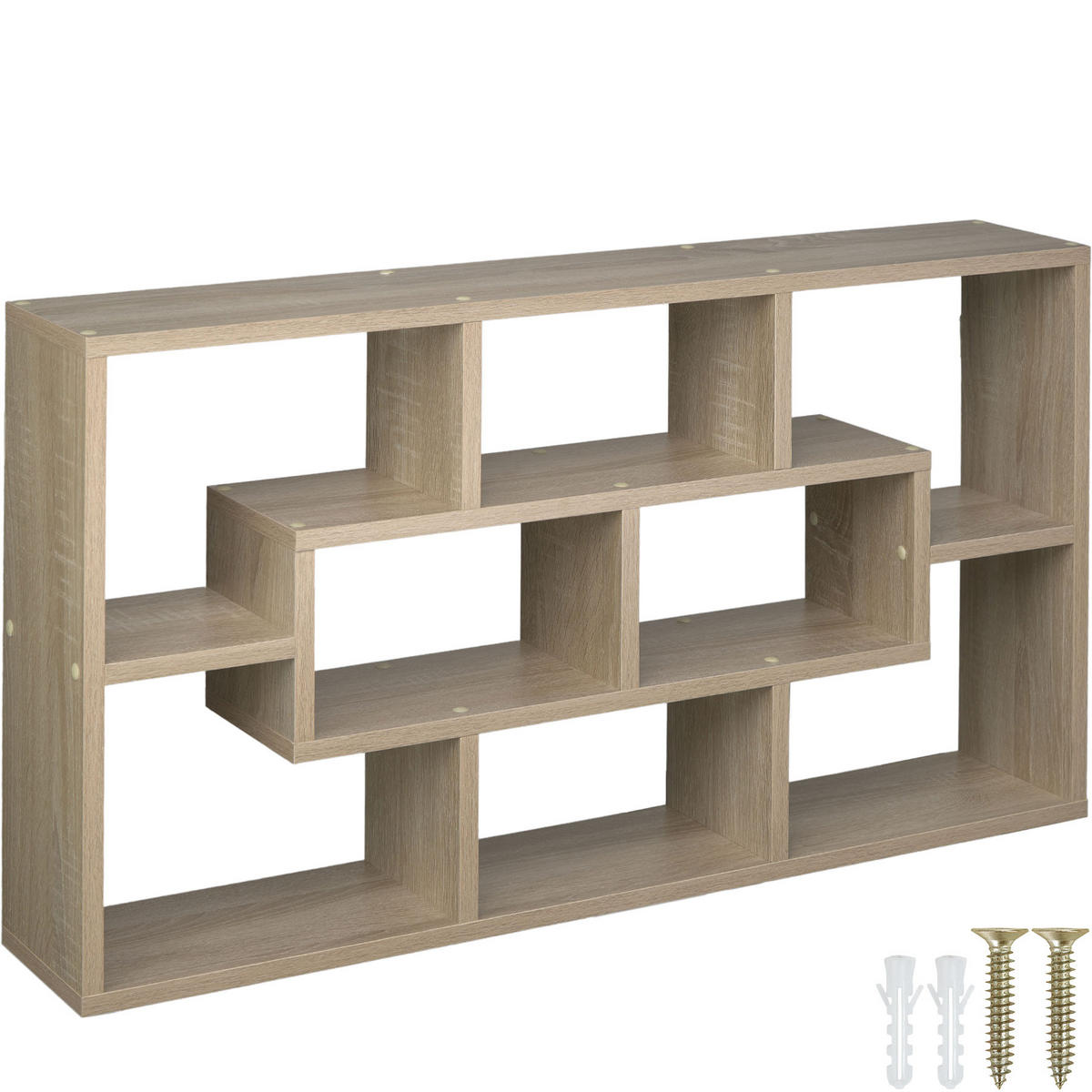WANDREGAL Kassandra,85 x 48 x 16 cm,Holz hell, Eiche Sonoma - Eiche Artisan, Holz (48/16/85cm) - tectake