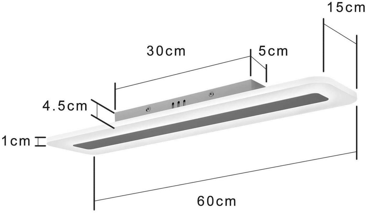LED-DECKENLEUCHTE Jaser 60/15/5 cm - Weiß, Metall (60/15/5cm) - Nettlife