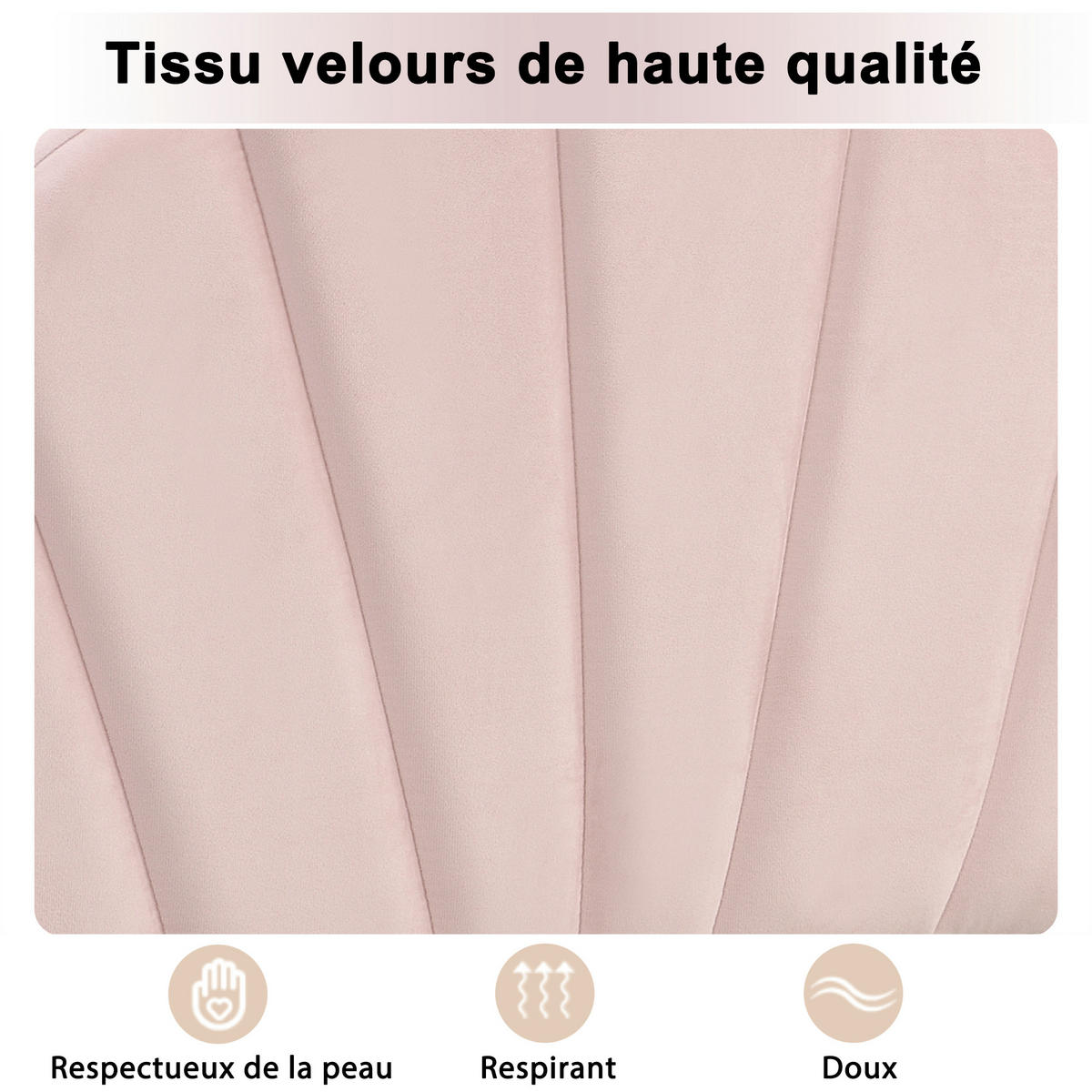 POLSTERBETT 140x190 Ohrform Kopfteil Höhenverstellbar Velours Rosa - Pink, Textil - FLIEKS