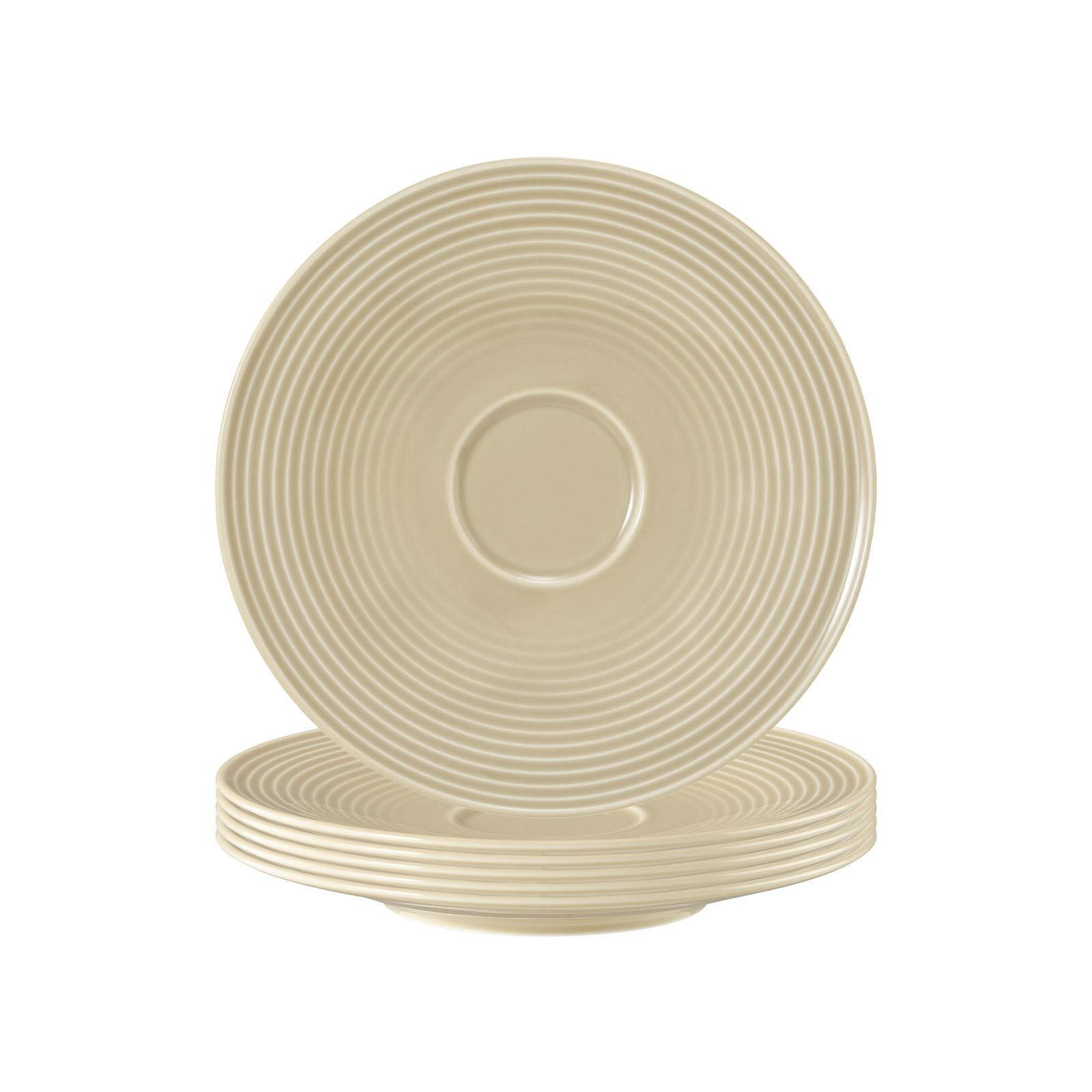UNTERTASSEN Beat Color Glaze Sandbeige ø 16,7 cm 6er Set - Beige, Keramik (16.7cm) - Seltmann Weiden