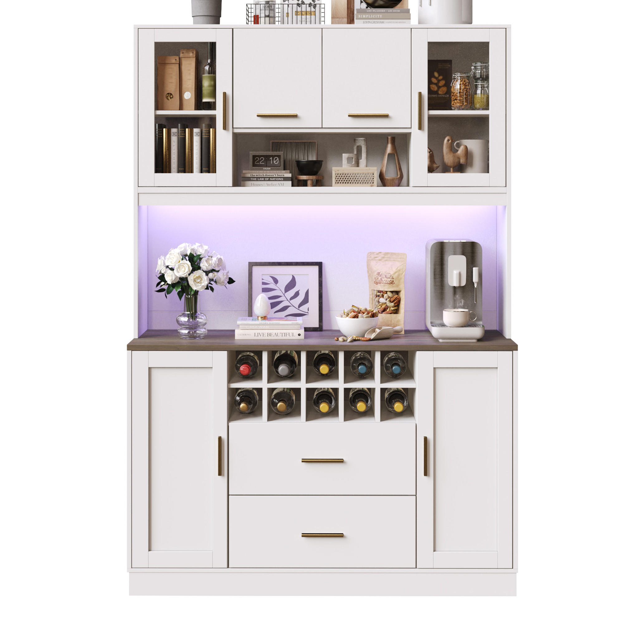 FLIEKS VYSOKÁ SKŘÍŇ 120x36x180 CM LED 6 DVEŘÍ USB