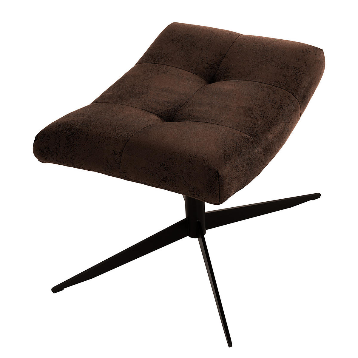 POLSTERHOCKER - Schwarz/Braun, Textil/Metall (67/47/50cm) - home24