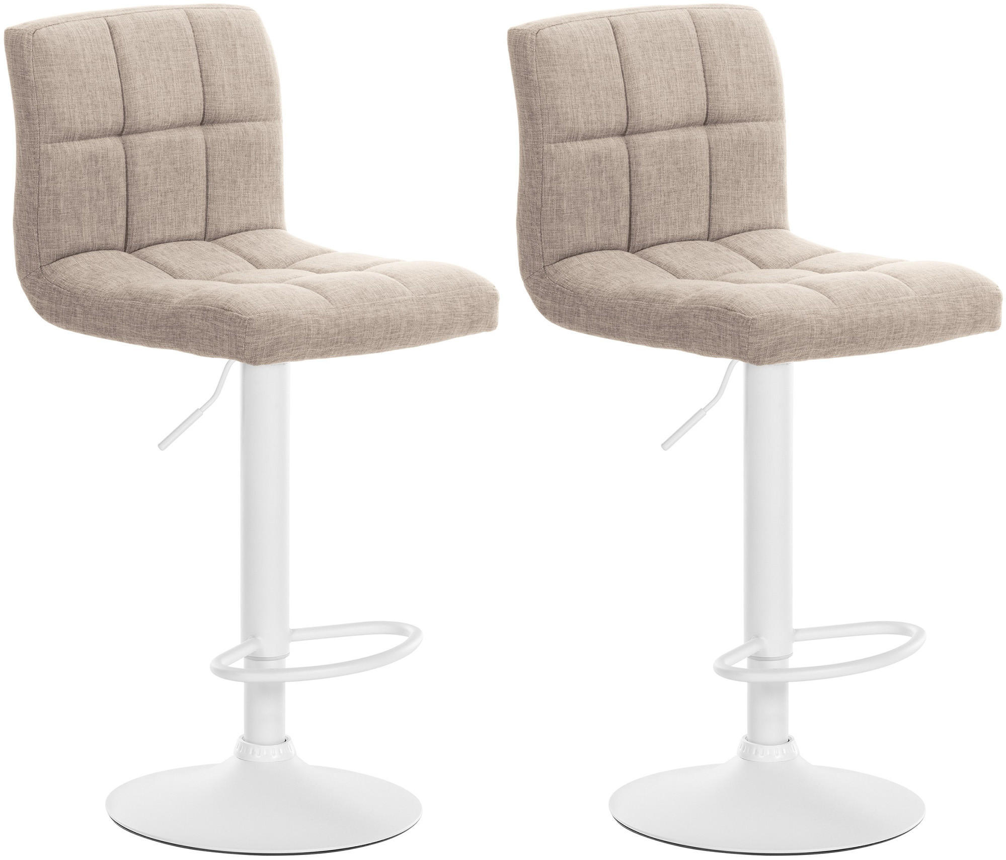 BARHOCKER 2er Set Stoff creme - Creme, Textil/Metall (46/94/47cm) - CLP