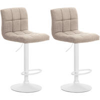 BARHOCKER 2er Set Stoff creme - Creme, Textil/Metall (46/94/47cm) - CLP