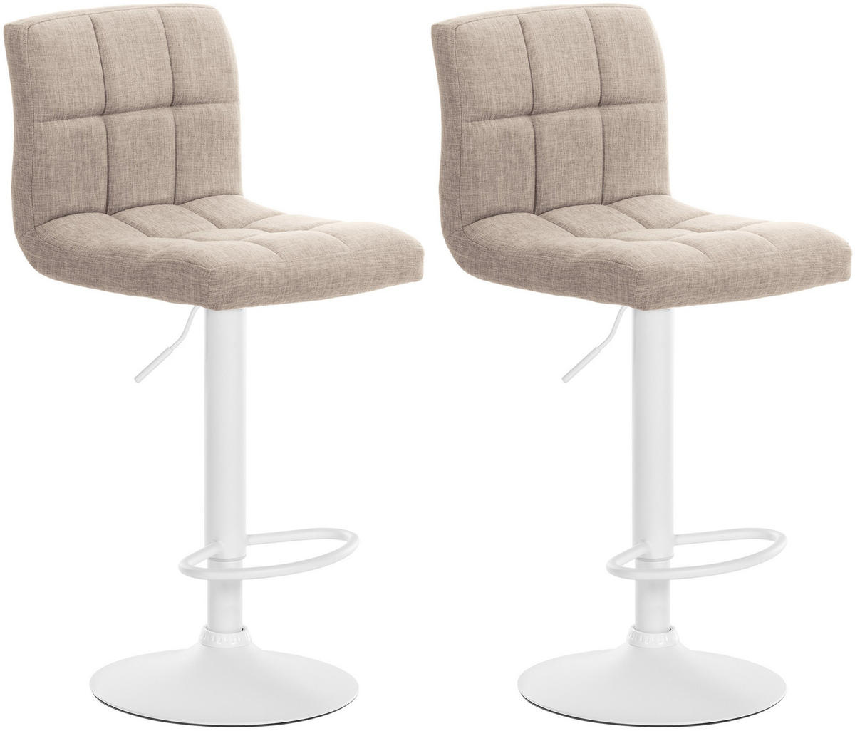 BARHOCKER 2er Set Stoff creme - Creme, Textil/Metall (46/94/47cm) - CLP