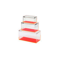 AUFBEWAHRUNGSBOX Tokio, 3-tlg., mit Deckel, Acryl, Orange - Orange, Kunststoff (6.5/20/15cm) - Gift Company