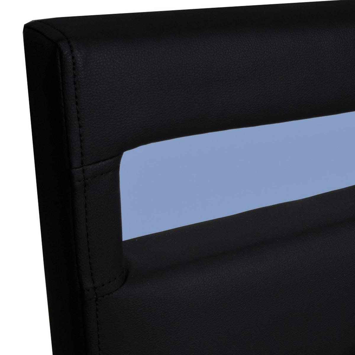 BETT CARDIFF 160x200, LED-Beleuchtung + 1 Lattenrost / Schwarz - Schwarz, Holzwerkstoff (160/200cm) - Weber Industries