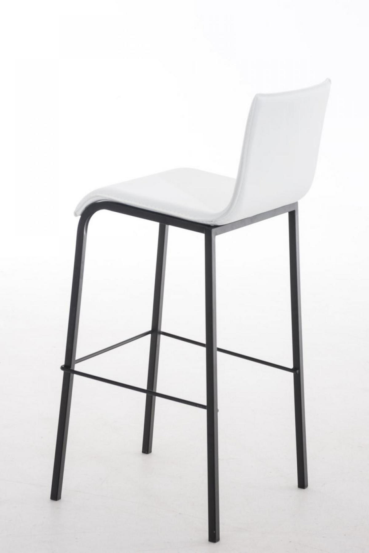 BARHOCKER Lederlook Weiß - Schwarz/Weiß, Textil/Metall (43/103/51cm) - CLP