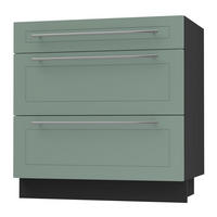 SCHUBLADENUNTERSCHRANK Kvantum D3M/80 80 / 50 / 82cm - Schwarz/Mintgrün, Holz/Holzwerkstoff (80/82/50cm) - Feldmann-Wohnen