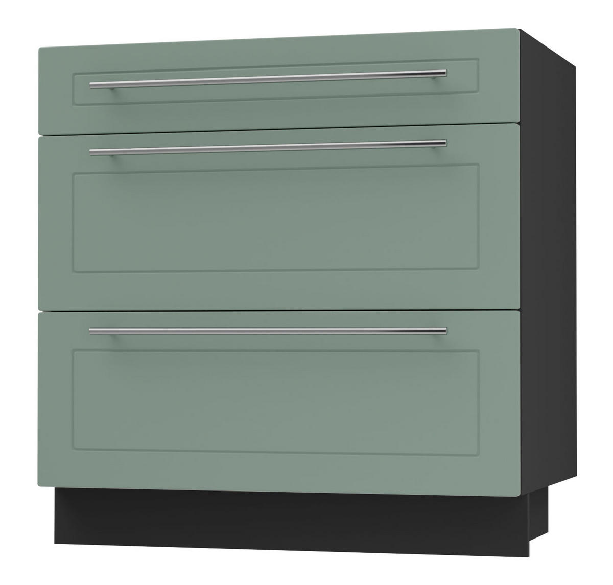 SCHUBLADENUNTERSCHRANK Kvantum D3M/80 80 / 50 / 82cm - Schwarz/Mintgrün, Holz/Holzwerkstoff (80/82/50cm) - Feldmann-Wohnen