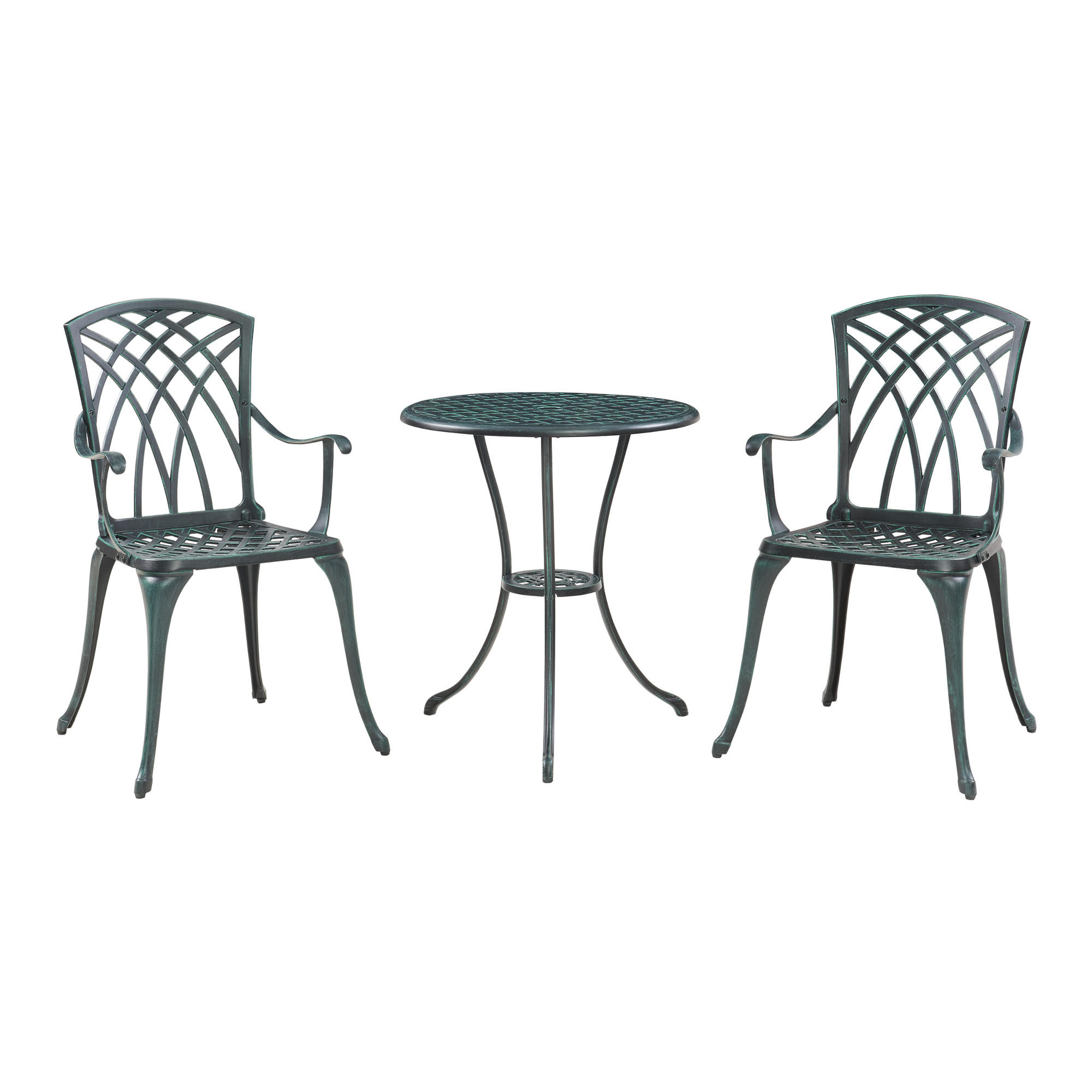 BISTRO-SET 3 TLG. Vena - Dunkelgrau/Grün, Metall - casa.pro