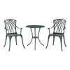 BISTRO-SET 3 TLG. Vena - Dunkelgrau/Grün, Metall - casa.pro