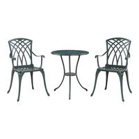 BISTRO-SET 3 TLG. Vena - Dunkelgrau/Grün, Metall - casa.pro