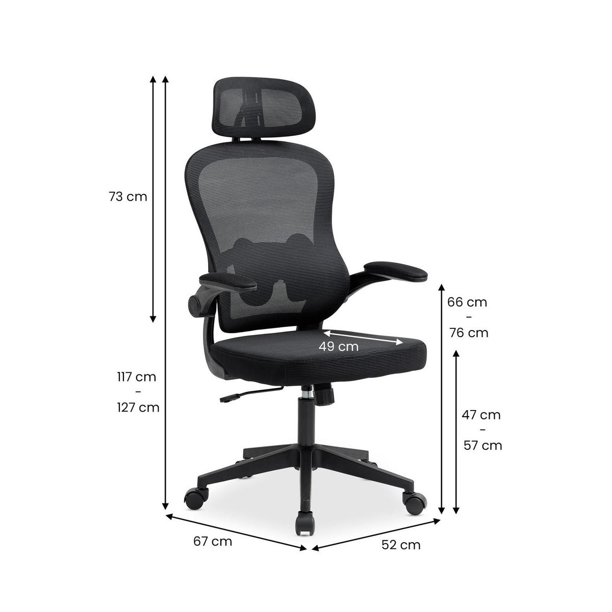 BÜRODREHSTUHL JOBURG schwarz - Schwarz, Textil (63/125/64cm) - IDIMEX