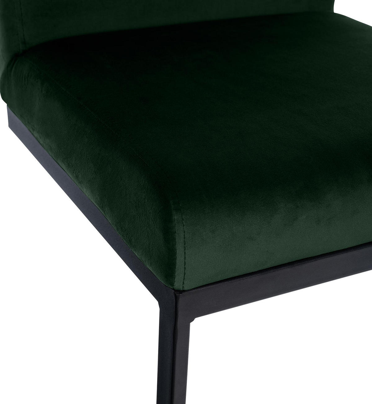 BARHOCKER Samt Grün - Schwarz/Grün, Textil/Metall (43/104/53cm) - CLP