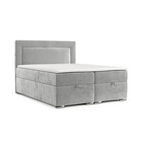 BOXBETT Lontano 200/200 cm Hellgrau im Lotta Stoff - Chromfarben/Hellgrau, Holz/Holzwerkstoff (200/200cm) - AltaBeds